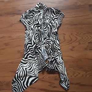 Zebra short sleeve cardigan